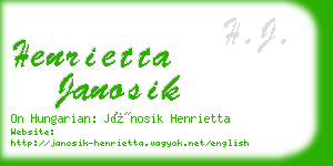 henrietta janosik business card